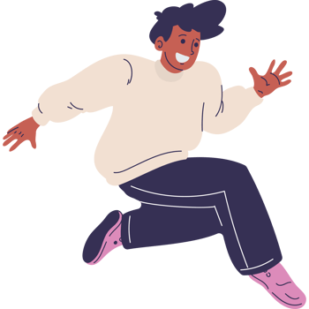 A cartoon man jumping in the air png