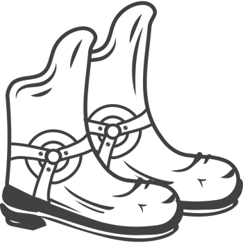 A pair of black boots on a black background png