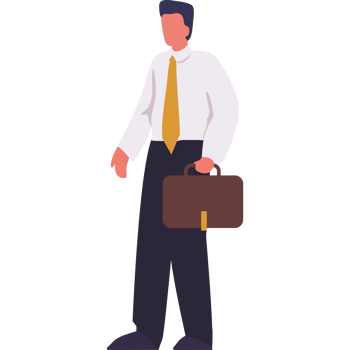 Businessman with briefcase illustration png