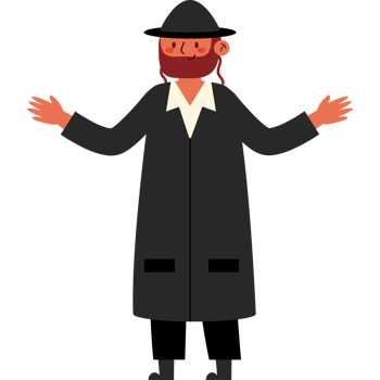 A cartoon man in a black coat and hat png