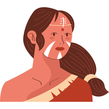 A woman with a tribal face and hair png