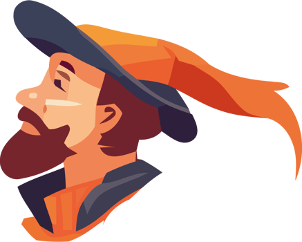 A man with a hat and beard png