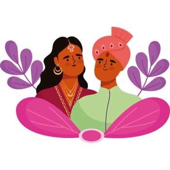 Indian couple in traditional attire png
