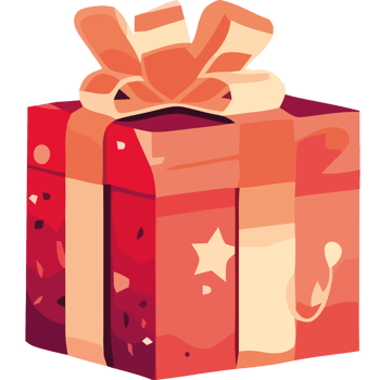 A red gift box with a bow on it png
