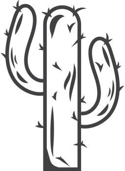 A cactus is shown in black and white png