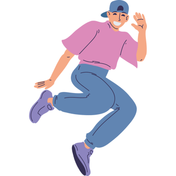 A cartoon man jumping in the air png