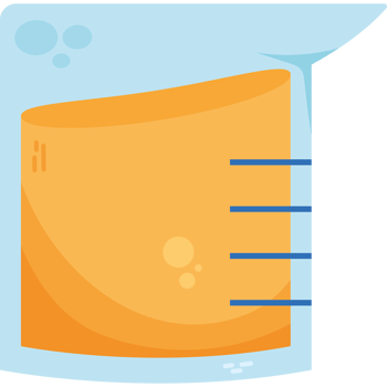 A glass with a measuring cup on it png