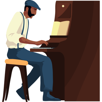 A man is playing the piano png