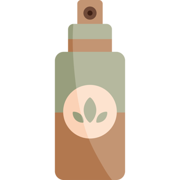 A bottle of spray with a leaf on it png