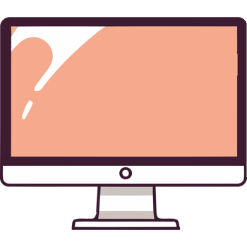 A computer monitor with a question mark on it png