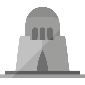 A black and white icon of a building png