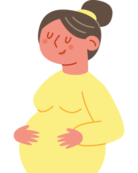 Pregnant woman in yellow dress png