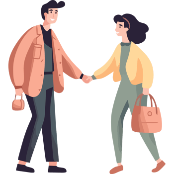 Couple holding hands, illustration png