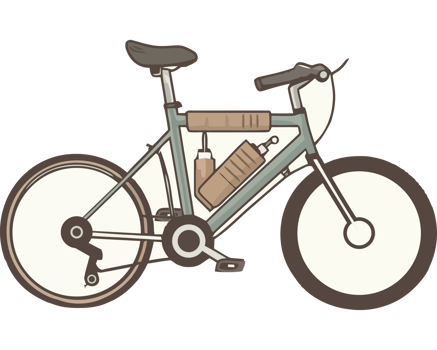 A bicycle with a bottle holder on the front png