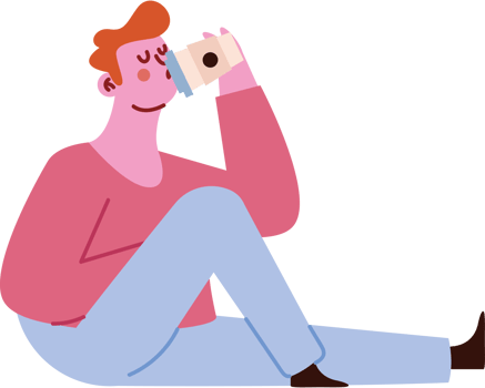 A man sitting down with his head in his hands png