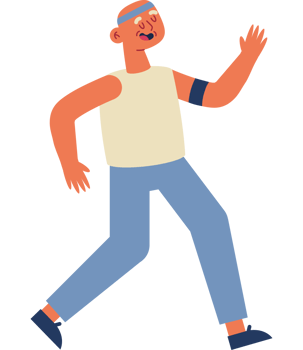 An illustration of a man running png