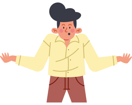 A man with his hands outstretched and his eyes wide open png