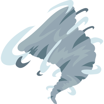 A cartoon tornado with a black background png