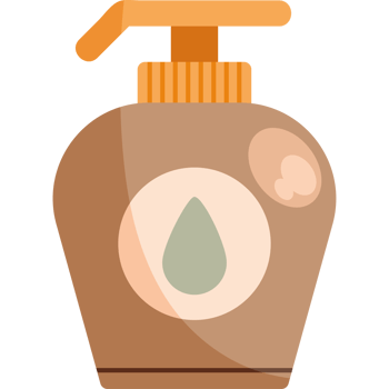 A bottle of soap with a drop of water png