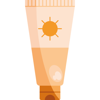 Sun cream tube with sun on it png