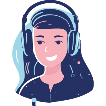 A woman wearing headphones and a headset png