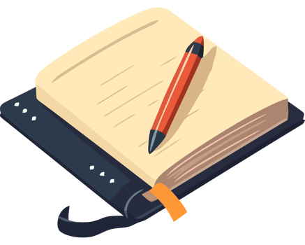 A notebook with a pen and a pen icon png