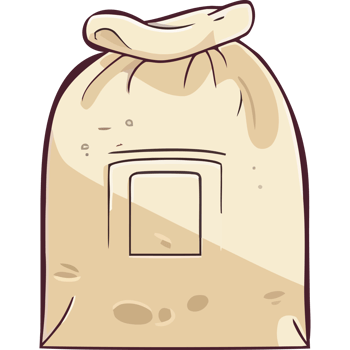A bag of flour on a black background png