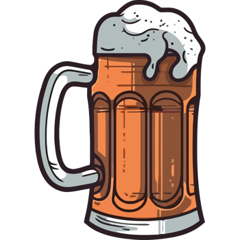 Beer mug with foam and foam on top png