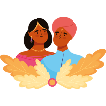 Indian couple illustration png