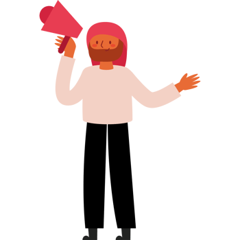 A cartoon man with a megaphone png