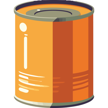 An orange can with a lid on it png