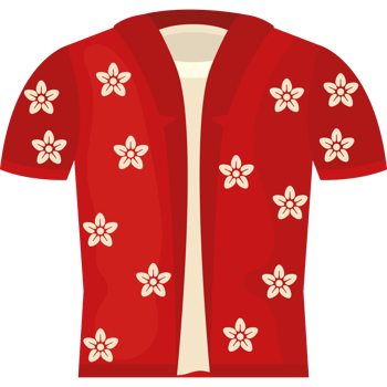 A red shirt with white flowers on it png