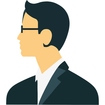 A man in a suit and tie is shown in profile png