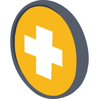 A yellow and white cross in a circle png