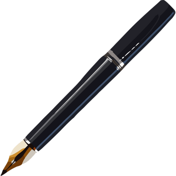 A black fountain pen with a black cap png