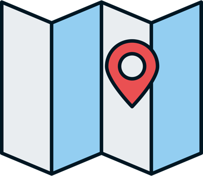 A map with a pin pointing to a location png