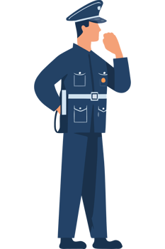 A police officer in uniform holding a cigarette png