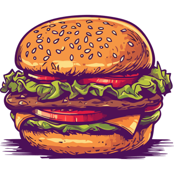 A hamburger with lettuce and cheese on it png