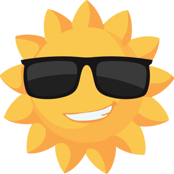Sun with sunglasses clipart png