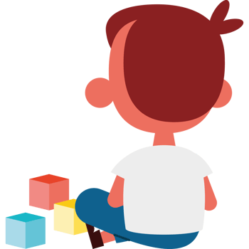 A boy sitting on the floor with blocks png