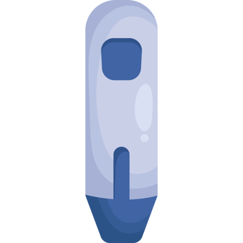 A blue and white pen with a blue handle png