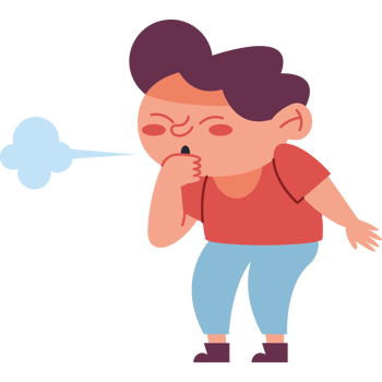 A cartoon man blowing his nose png