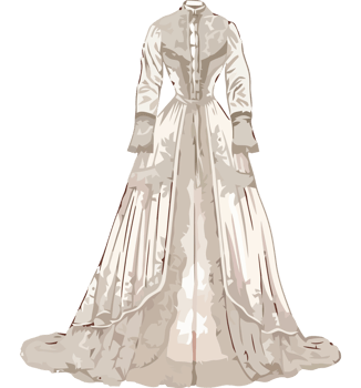 A drawing of a wedding dress png