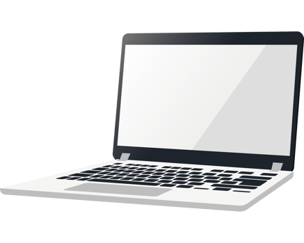 A laptop computer with a white screen png