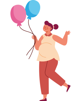 A woman is holding balloons and smiling png