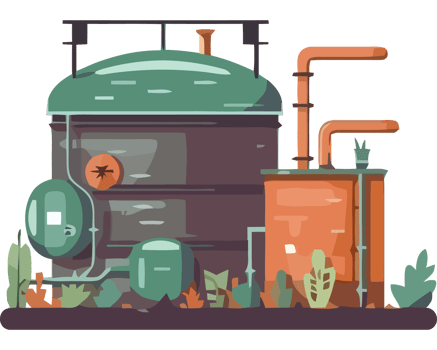 An illustration of a gas plant with pipes and pipes png