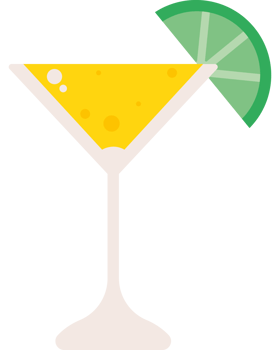 A martini glass with a lime slice png
