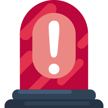 A red light with an exclamation mark on it png