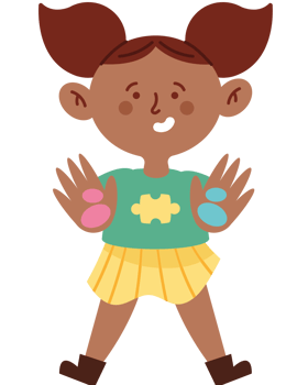 A girl with her hands up and a smile png