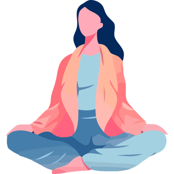 A woman sitting in a lotus position png